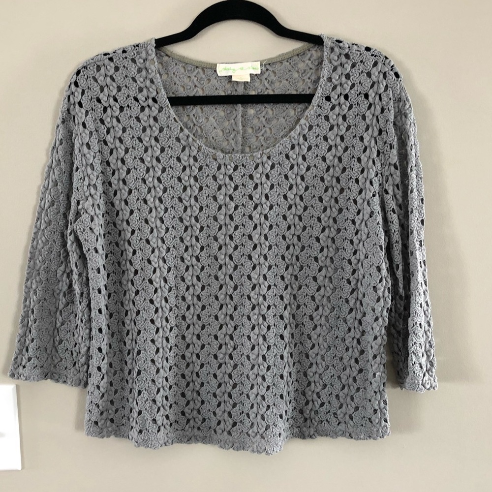 Green see through lace Sweater